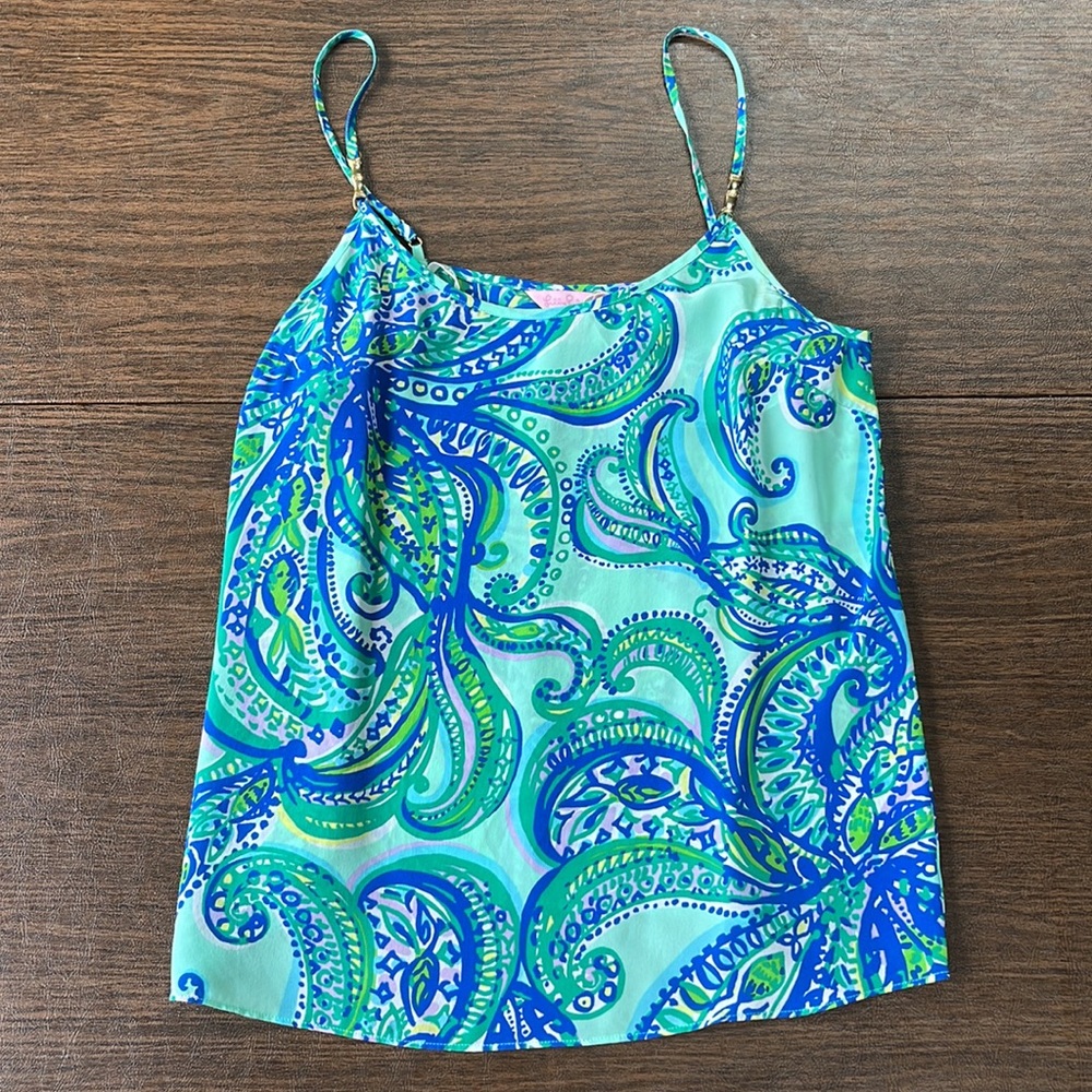 Lilly Pulitzer Silk Dusk Top in Poolside Paisley